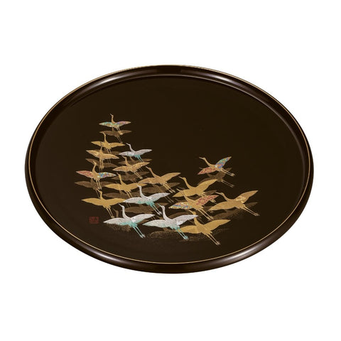 Maeju Lacquerware 10.0 Round Tray Thousand Cranes (T) 6M-121