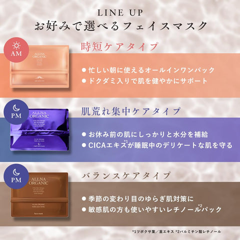 【毛穴が目立たない肌へ】オルナ オーガニック フェイスパック フェイスマスク [ 植物アロマの香り ] 無添加 パック 顔用 デイリー用 オーガニックコットン使用 保湿 (ノーマル・ レチノール) 大容量 30枚入り