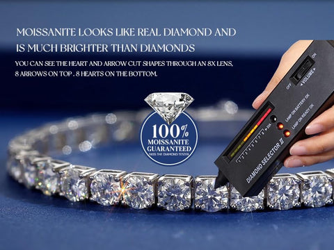 FANCIME Moissanite Women's Tennis Bracelet, Width 0.16 inch (3 mm), 0.2 inch (4 mm), 0.2 inch (5 mm), Tennis Bracelet, Sterling Silver, Gold Color, Silver, Reward, Christmas, Birthday, Anniversary