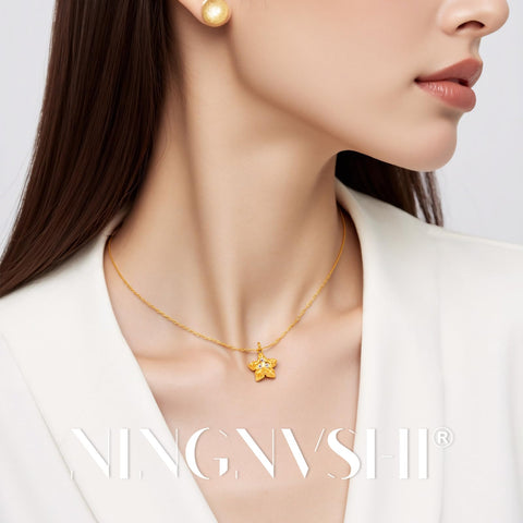 [Ningnvshi] ネックレス レディース シルバー925 純銀製 (18K/24K金仕上げ) 金属アレルギー対応 キュービックジルコニア ペンダント 人気 ジュエリー 誕生日 プレゼント 女性