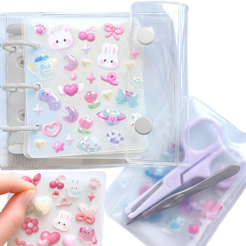 Abon Abon Abon Sealing Notebook, Plastan pp Sheets, Storage Bag Included, A8 Size Fits in Small Bags, White, Pre-Notebook, Transparent, Push Color, File
