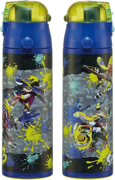 Skater SDC6N-A Children's Stainless Steel Water Bottle, Direct Drinking, 20.9 fl oz (580 ml), Splatoon 3, Children's Friendly, Lightweight Type, For Boys, Cold Insulation, Sports Bottle, Cute, For
