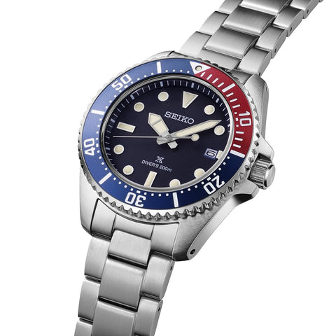 Seiko 精工手表 PROSPEX DIVER SCUBA 太阳能 男士, 表盘:黑色/表圈:蓝色&红色(PEPSI), 新型号(2024)