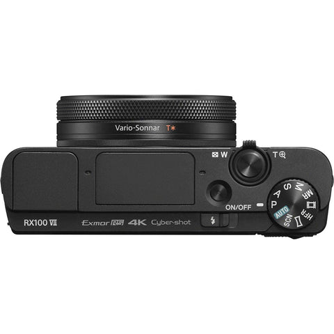 Sony DSC-RX100M7 Cyber-shot RX100VII Compact Digital Camera,1.0-Type Stacked CMOS Sensor, 8x Optical Zoom, 0.94–7.9 inches (24–200 mm), 180-Degree Tiltable LCD Monitor, 4K Video Recording, Black