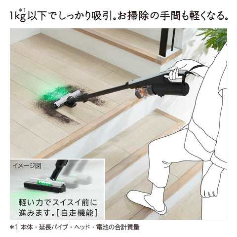 Cyclone Cordless Stick Cleaner, Super Stick, Light Gray, Hitachi PV-BS1M(H)