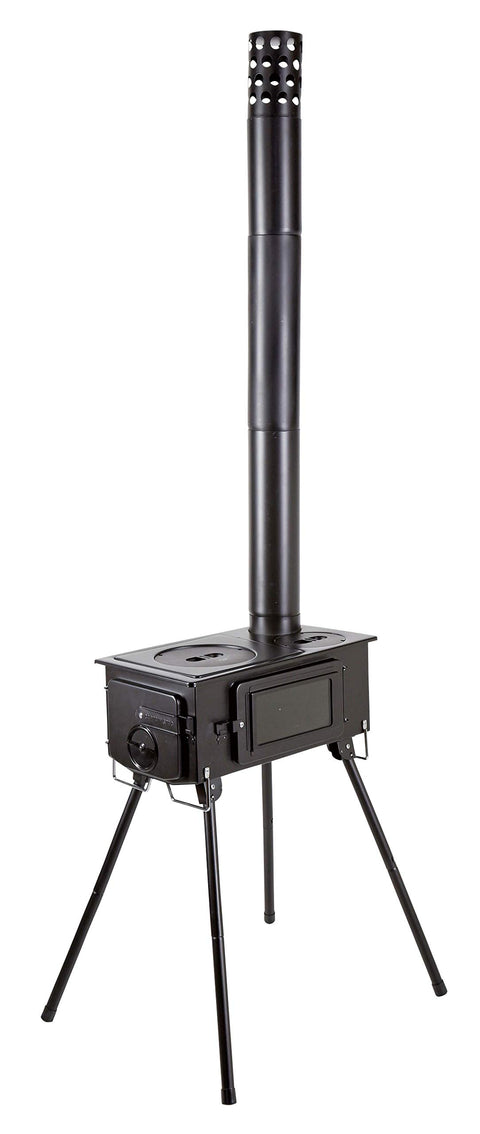 Captain Stag UG-75/UG-2031/UG-2032 Kamado Rectangular Wood Stove, BBQ, With Chimney, Glass Window, Storage Bag Included