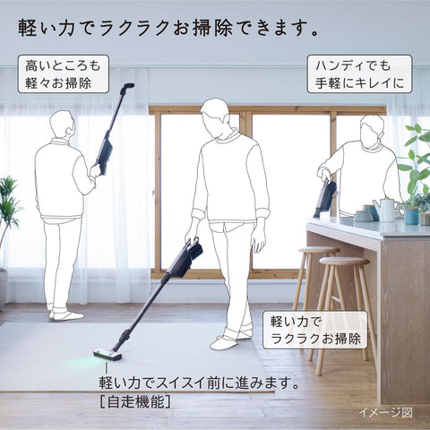 Hitachi PKV-BK50L V Karu-Pack Stick Self-Propelled Vacuum Cleaner, Paper Bags, Light Lavender, Made in Japan, Strong Power, Lightweight