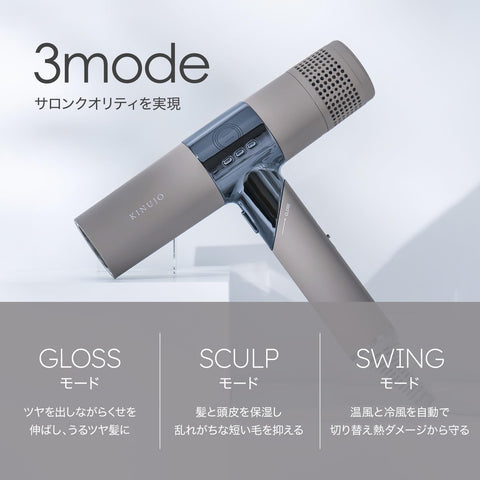 【Official EC Exclusive with Collaboration Guidebook】KINUJO Kinujo Hair Dryer, Large Airflow, Quick Dry, Negative Ion, Super! Far-Infrared Rays, Shiny Hair, Terahertz Waves, 3-Step Temperature Control