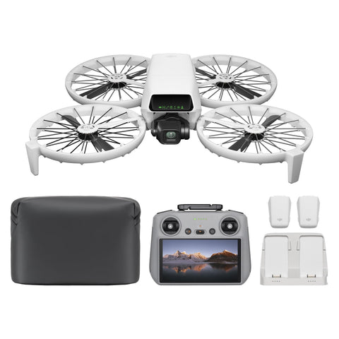 DJI Flip Fly More組合(附RC 2螢幕發射器)無人機 附攝影機 4K UHD攝影機無人機(成人用) 手掌離陸 自動返回 小型無人機 智慧飛行 電池×3 合計工作時間93分鐘