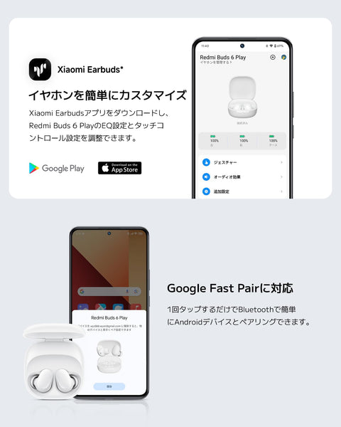 Xiaomi Wireless Earphones, Redmi buds 6 Play, 36 Hours Playtime, AI Call Noise Reduction, Low Latency Model, Ultra Lightweight, Compatible with Google Fast Pair, Fast Charging, USB Type-C (White)