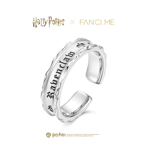FANCIME x Harry Potter Official Collaboration Women's Men's Ring Gryffindor Slytherin Ravenclaw Hufflepuff Ring Hogwarts Four Dorm Adjustable Ring Open Rig Silver Gold Halloween Christmas Present