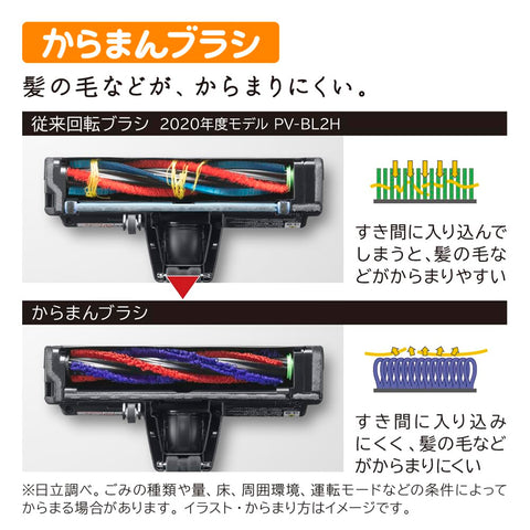 [웹 전용] Hitachi 진공 청소기, 무선 스틱 클리너, 강력한 파워, 경량, 1.1 kg, 자체 추진식, PV-BL1A2, 이지 스틱, 일본산, 검은색, 스탠드가 있는 핸디 클리너