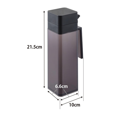 Yamazaki 1518 Condiment Bottle with Lid, Black, W 2.6 x D 3.9 x H 8.5 inches (6.6 x 10 x 21.5 cm), Tower Refill, Easy to Open and Close, Disassemble and Wash