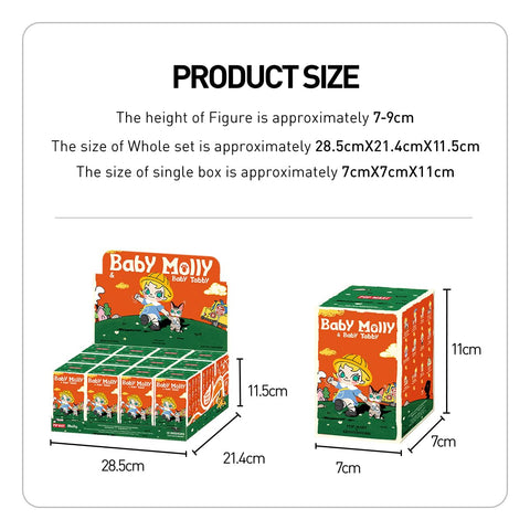 POP MART Baby Molly & Baby Tabby 系列【混裝盒 12件套裝 】 Pop Mate Gachachacha 百葉窗 盒裝 手辦 塑膠模型 高級 玩具 PVC 軟乙烯基 原創 人物 生日禮物