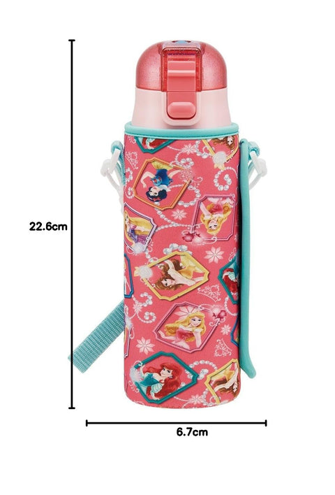 スケーター(Skater) 子供用 ステンレス 水筒 直飲み 470ml プリンセス 子供に優しい軽量タイプ 女の子 専用カバー付き 保冷専用 ディズニー waterbottle スポーツボトル かわいい キッズ 子供 こども 水瓶 KSDC4-A