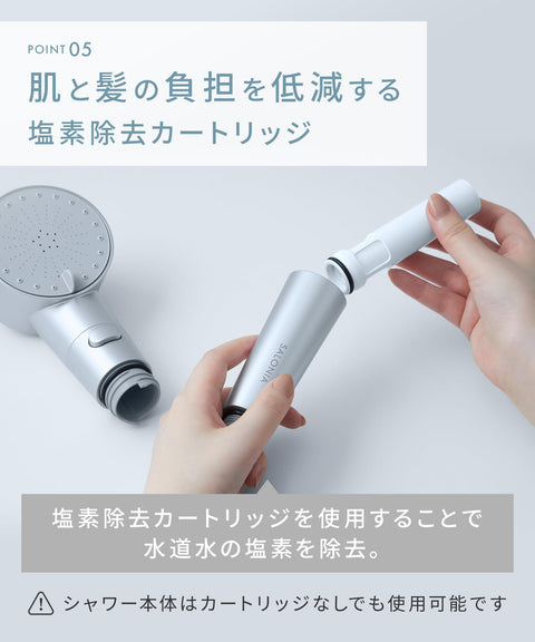 SALONIA サロニア シャワーヘッド ファインバブルクリア マイクロナノバブル 節水 高水圧 塩素除去カートリッジ + 重炭酸タブレット付き シルバー