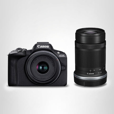 Canon ミラーレス一眼カメラ EOS R50 ダブルズームキット(RF-S18-45+RF-S55-210) ブラック/APS-C/約375g EOSR50BK-WZK