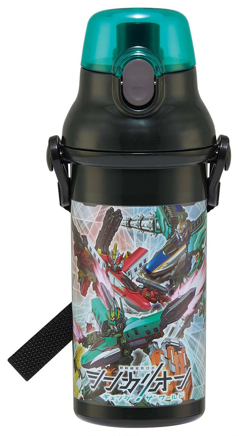 스케이터 (스케이터) 어린이용 플라스틱 물병, 480ml, 원푸시 클로저, 항균, 어린이 친화적, 경량, 항균 마감, 일본산, 신칼리온 월드, 남아용, PSB5SANAG