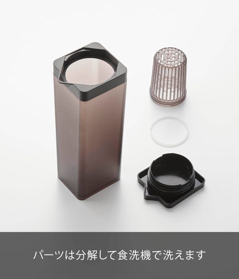 Yamazaki Industrial 1750 Cold-water Bottle with Tea Bag Holder, Black, W 3.3 x D 3.9 x H 10.7 inches (8.5 x 10 x 27.2 cm), Tower 1.2 L; Dishwasher Safe, Barley Tea Pot