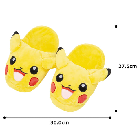 [MORIPiLO] ポケモン スリッパ 室内 ルームシューズ (ピカチュウ ふわもこクニャック) 23.0-25.0cm 子供 大人兼用 ぬいぐるみ グッズ 可愛い プレゼント イエロー pokemon ポケットモンスター キャラクター まくらのモリシタ