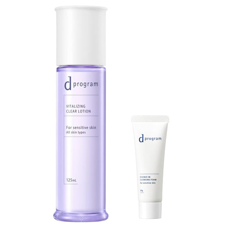 d program) 線上限定套裝 【準藥品】 Bittariing & clear 乳液 EX 125mL+潔面20g | 化妝水 | 牛奶・化妝水狀 | 無香料 | 精緻 保濕 預防肌膚粗糙 專注於美肌菌| 資生堂