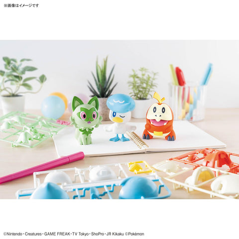 Bandai Spirits Pokemon Plamo Collection Quick!! 18+19+20, Sprigatito, Quaxly & Fuecoco Set, Color-Coded Plastic Model