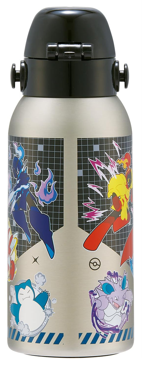 스케이터 (스케이터), 어린이용 스테인리스 스틸 물병, 다이렉트 드링크, 600ml, 어린이용, 경량 타입, 포켓몬, 25, 남아용, 단열 물병, 스포츠 보틀, 어린이 물병, STCH6-A