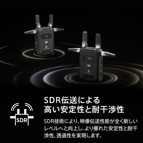 DJI SDR Transmission コンボ 3 km 1080p/60fps SDRワイヤレス動画伝送 トランスミッターおよびレシーバー 高い安定性 耐干渉性 透過性 高ビットレート USB-Cモニタリング