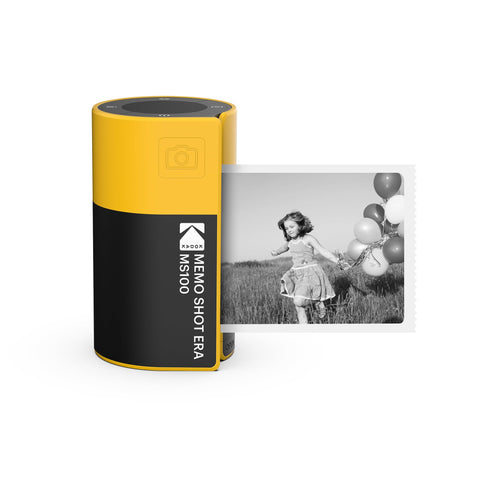 柯达 KODAK Memo Shot ERA 玩具即时数码相机、标签打印机 (黄色,相机主体+1卷)