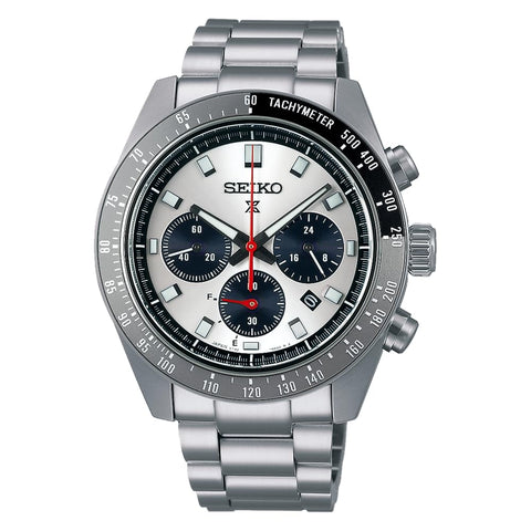 Seiko Watch Prospex SPEEDTIMER Solar Chronograph, Large, silver/white & black, Bracelet Type