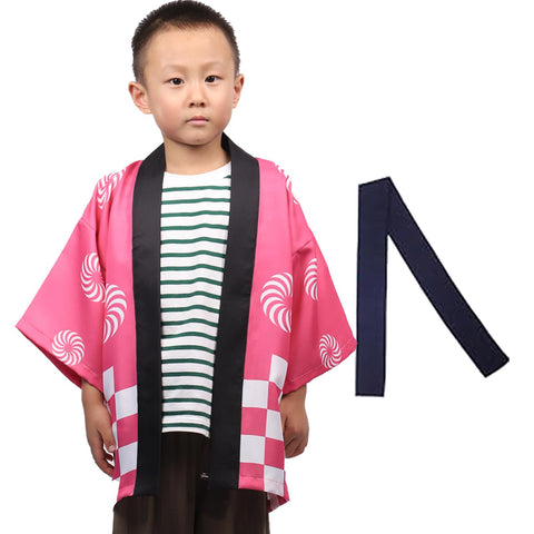 TOuWA Happi Happi Children's Festival, Waist Strap, Autumn Festival, School Events, Events, Cosplay, Costume, Souvenir, Present, Connected Pattern, Set of 2 (Festival Happi, Obi)