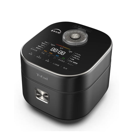 Tefal Rice Cooker RK8808JP Rice Cooker, 5.5 Pieces, Far Infrared, High Heating Power, IH Rice Cooker, Tsugaruchi, Spherical Pot, Black