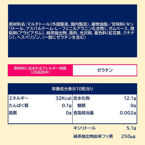 ロッテ キシリトールガム+フッ素(ペパーミント)スリムボトル 125g×6個