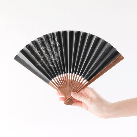 Japanese Folding Fan with Silver Leaf “Hakuzu”