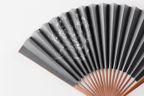 Japanese Folding Fan with Silver Leaf “Hakuzu”
