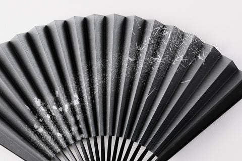 Japanese Folding Fan with Silver Leaf “Hakuzu”