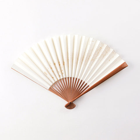Japanese Folding Fan with Silver Leaf “Hakuzu”