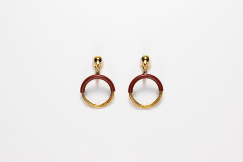 tabane　Clip earrings　Red
