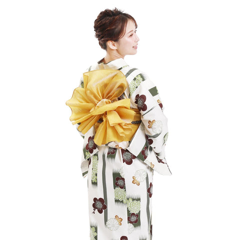 Fuuka X142333 Women's Yukata 2-Piece Set, One Size Fits All (Waist Belt, Made in Japan)