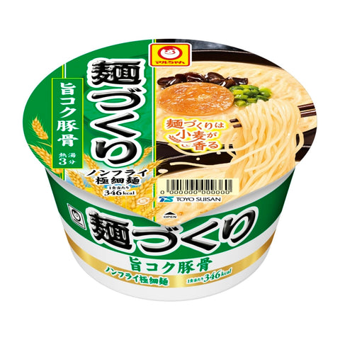 Maru-chan Noodle Making, Delicious Pork Bone (3.1 oz (87 g) x 12 Pieces / Non Fried Ultra Fine Noodles), Tonkotsu, Cup Noodles, Couples Ramen (Scented Soup x Wheat Scented Tsukatami), Box Buy, Ramen, Toyo Suisan