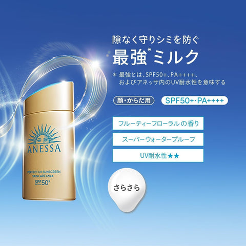 Anessa Perfect UV Skin Care Milk, NA, 0.7 fl oz (20 ml), Fruity Floral Scent, Main Unit (Amazon.co.jp Exclusive)