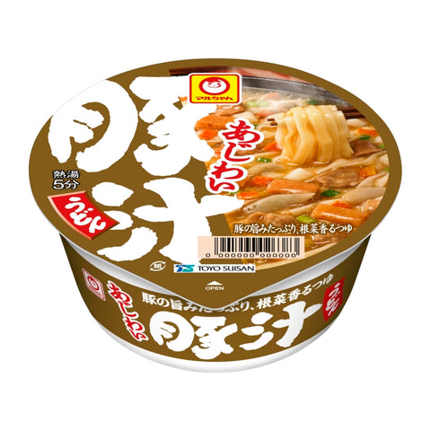 Maruchan 甘蔗猪汁乌冬面 ( 109克×12个 ) 杯面 乌冬面 ( 猪汁 / 鲤鱼 /粗面 ) 杯乌冬面 6种食材( 猪肉 / 生姜 ) 买箱 东洋水产