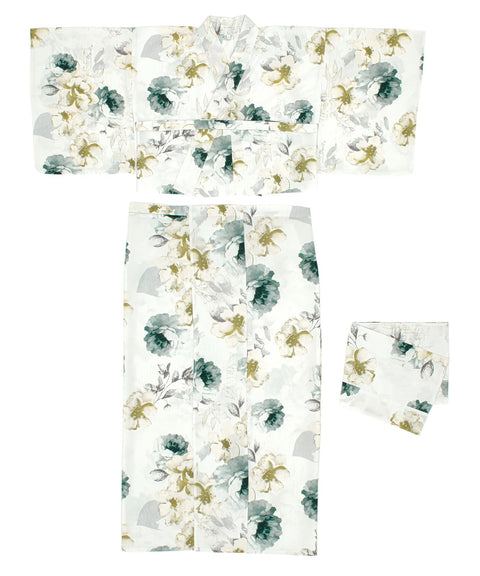 Soubien Floro Women's Yukata, 3-Piece Set, Separate, New 2-Part Yukata (Yukata/Waistband/Date Closure)