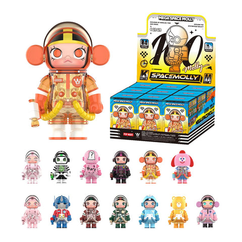 POP MART MEGA SPACE MOLLY 100% 系列4 【1件】Pop Mate Gachacha 百叶窗 盒装 手办 塑料模型 高级 玩具 PVC 软乙烯基 原创 角色 生日礼物