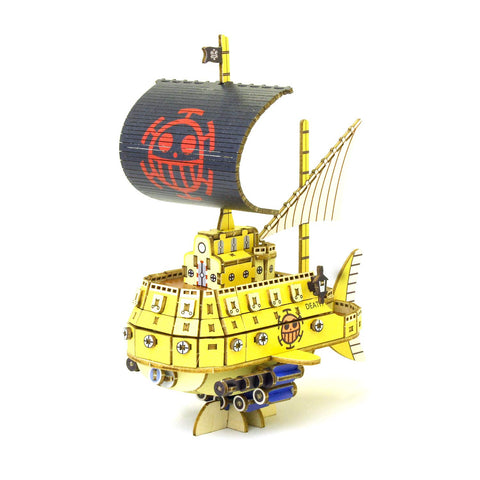 ki-gu-mi ワンピース トラファルガー ロー 潜水艦 - 小学生 から 大人 まで 楽しめる 木製 3D 立体パズル DIY 工作キット - 男の子 女の子 の 知育玩具 - 立体アート として 大人の プレゼント にも最適な ウッドパズル