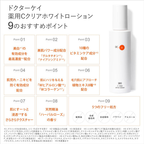 Dr.K(Dr.K) 藥用C 透明白乳液(準藥物)【化妝水】維生素C誘導體 美白 預防肌膚粗糙、粉刺 毛孔護理 煙酰胺