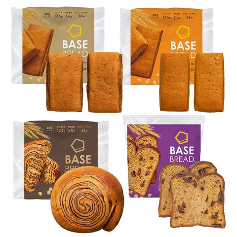 BASE BREAD Complete Nutrition Diet, Base Bread, 4 Types, Set of 40 Bags (Chocolate, Maple, Cinnamon, Raisin), Complete Food, Dietary Fiber, Sugar Off, High Protein
