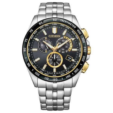 Citizen CB5879-53E Men's Watch, Photovoltaic Eco-Drive, Waterproof, HINODE Collection Limited Model, Gold, Black, Silver, Black, Bracelet Type