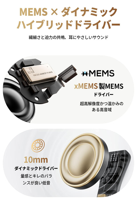 SOUNDPEATS(サウンドピーツ) Air5 Pro Plus ワイヤレスイヤホン ノイズキャンセリング MEMSドライバー ハイレゾ LDAC/aptX Adaptive Lossless Snapdragon Sound ハイブリッドドライバー マルチポイント/QCC3091/外音取り込みモード/低遅延/専用アプリ/防水