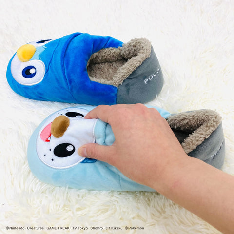 MORIPiLO 4620874 Morishita Slippers, Indoor Shoes, Kids, Women's, Pokemon, Potchama, Midjumaru, Blue, 9.1 - 9.8 inches (23 - 25 cm), Room Shoes, Fluffy Material, Character Goods, Pokemon